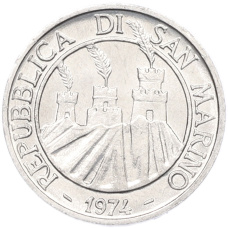 Монета 1 лира 1974 года Сан-Марино (реверс)