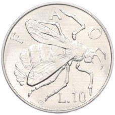 Монета 10 лир 1974 года Сан-Марино (аверс)