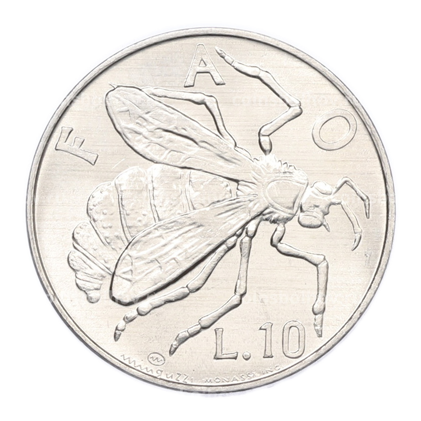 Монета 10 лир 1974 года Сан-Марино