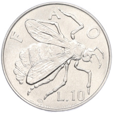 Монета 10 лир 1974 года Сан-Марино (аверс)