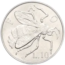 Монета 10 лир 1974 года Сан-Марино (аверс)