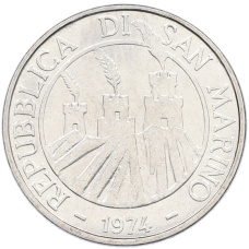 Монета 50 лир 1974 года Сан-Марино (реверс)