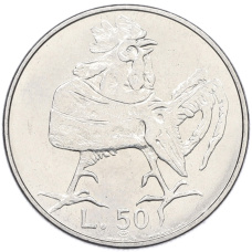 Монета 50 лир 1974 года Сан-Марино (аверс)