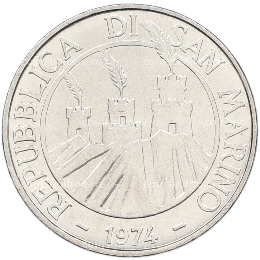 Монета 100 лир 1974 года Сан-Марино (вид 2)