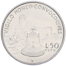 Монета 50 лир 1979 года Сан-Марино (аверс)
