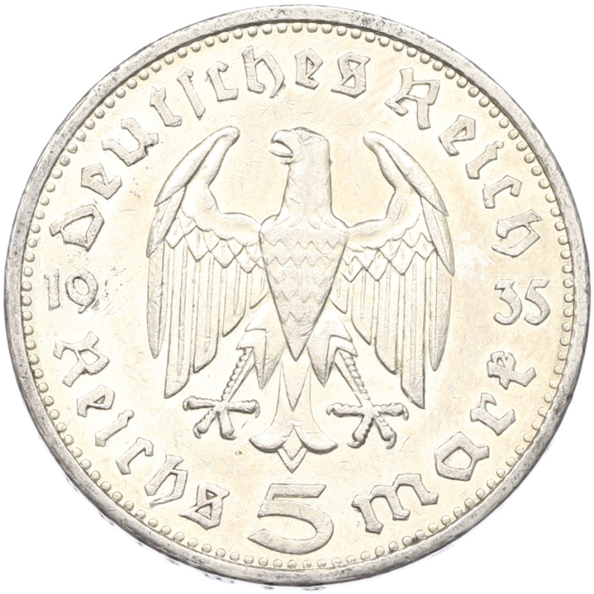 Монета 5 рейхсмарок 1935 года G Германия