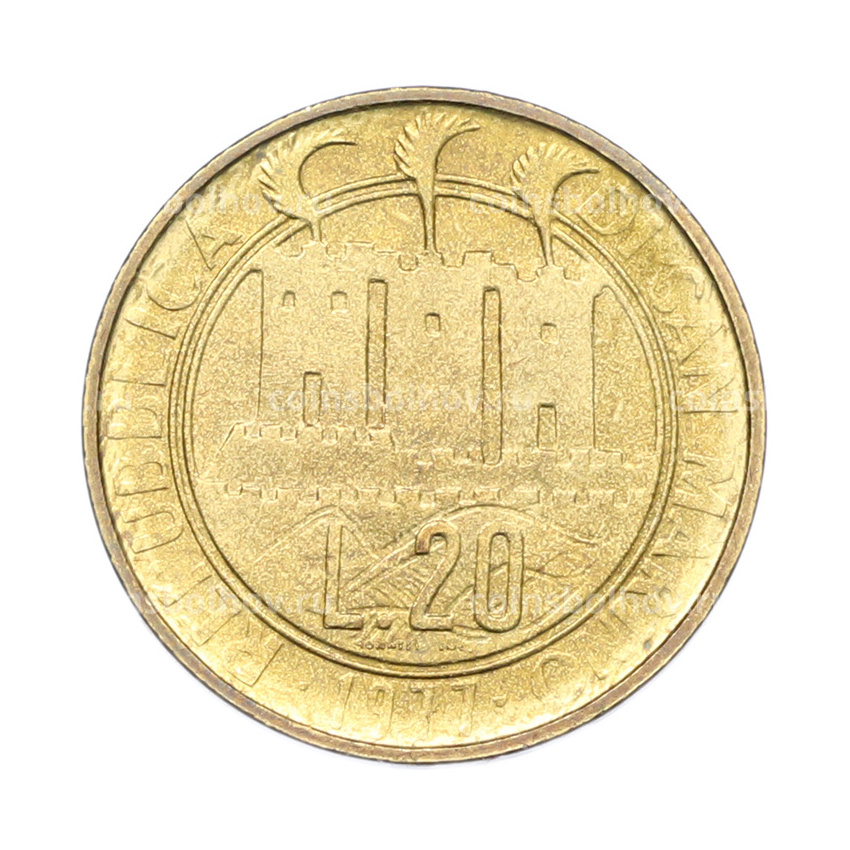 Монета 20 лир 1977 года Сан-Марино (вид 2)
