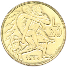Монета 20 лир 1973 года Сан-Марино (аверс)