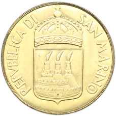 Монета 20 лир 1973 года Сан-Марино (реверс)