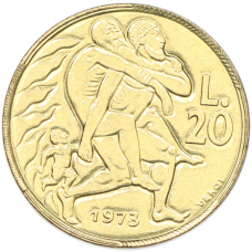 Монета 20 лир 1973 года Сан-Марино (аверс)