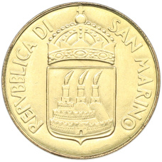 Монета 20 лир 1973 года Сан-Марино (реверс)