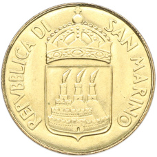 Монета 20 лир 1973 года Сан-Марино (реверс)