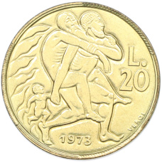 Монета 20 лир 1973 года Сан-Марино (аверс)