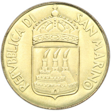 Монета 20 лир 1973 года Сан-Марино (реверс)