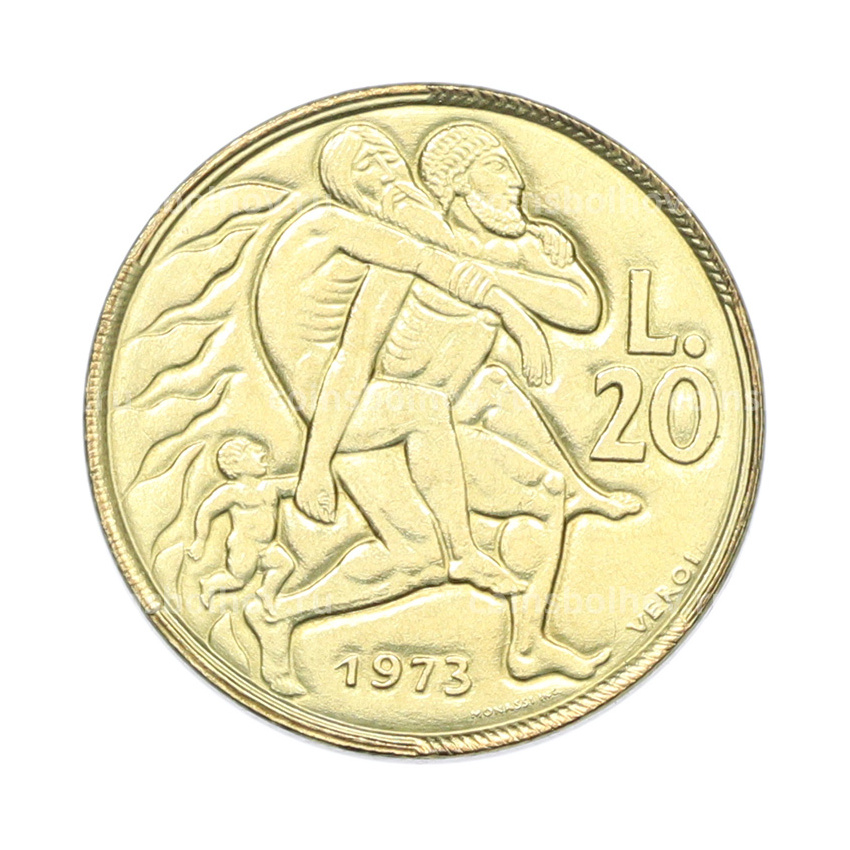 Монета 20 лир 1973 года Сан-Марино