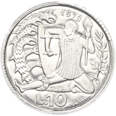 Монета 10 лир 1973 года Сан-Марино (аверс)