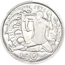 Монета 10 лир 1973 года Сан-Марино (аверс)