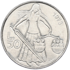 Монета 50 лир 1973 года Сан-Марино (аверс)