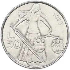 Монета 50 лир 1973 года Сан-Марино (аверс)