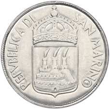 Монета 50 лир 1973 года Сан-Марино (реверс)