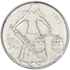 Монета 50 лир 1973 года Сан-Марино (аверс)