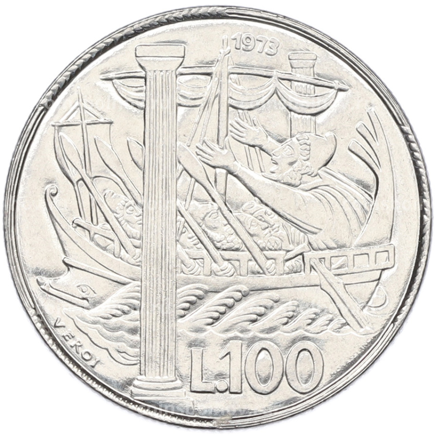 Монета 100 лир 1973 года Сан-Марино