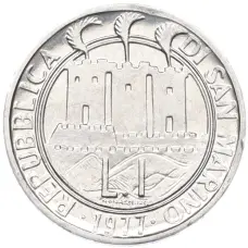 Монета 1 лира 1977 года Сан-Марино «ФАО» (реверс)
