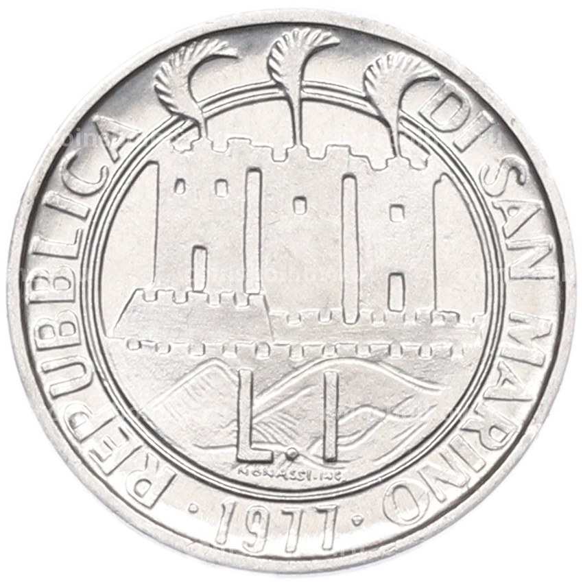 Монета 1 лира 1977 года Сан-Марино «ФАО» (вид 2)