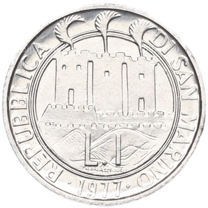 Монета 1 лира 1977 года Сан-Марино «ФАО» (вид 2)