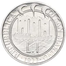Монета 1 лира 1977 года Сан-Марино «ФАО» (реверс)