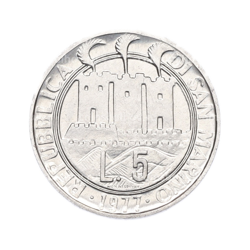 Монета 5 лир 1977 года Сан-Марино «Экология» (вид 2)