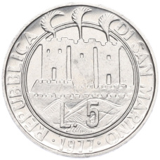Монета 5 лир 1977 года Сан-Марино «Экология» (реверс)