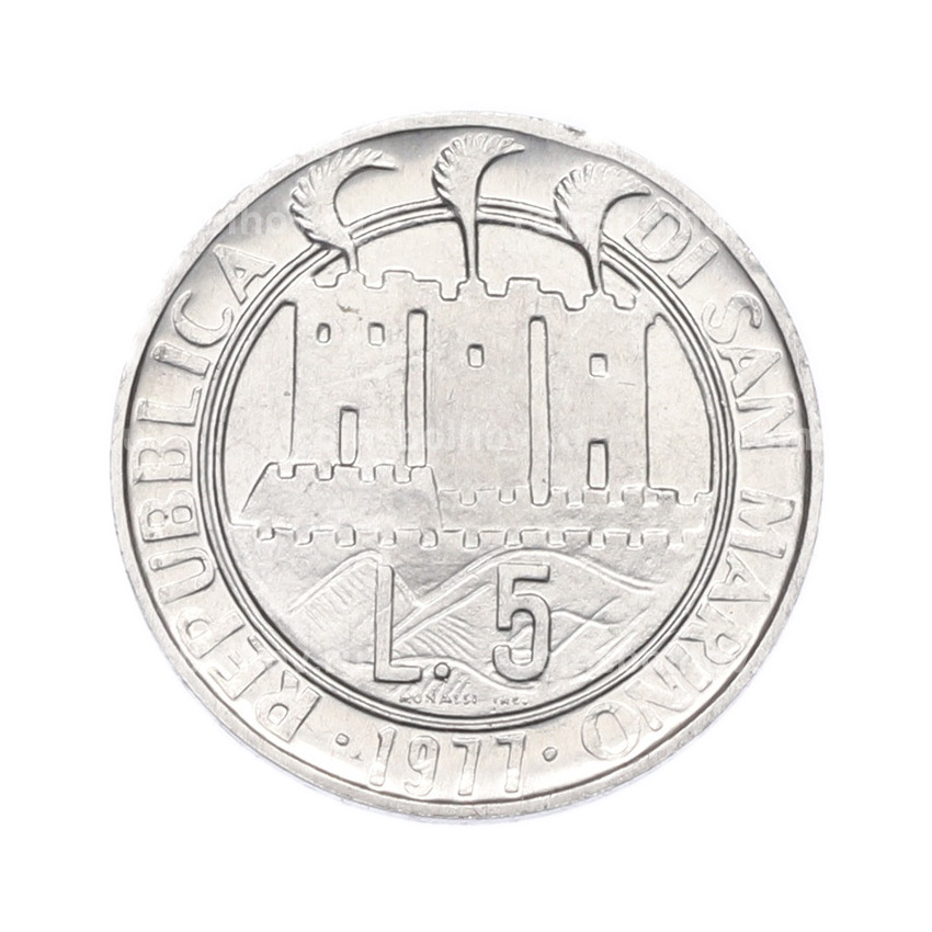 Монета 5 лир 1977 года Сан-Марино «Экология» (вид 2)