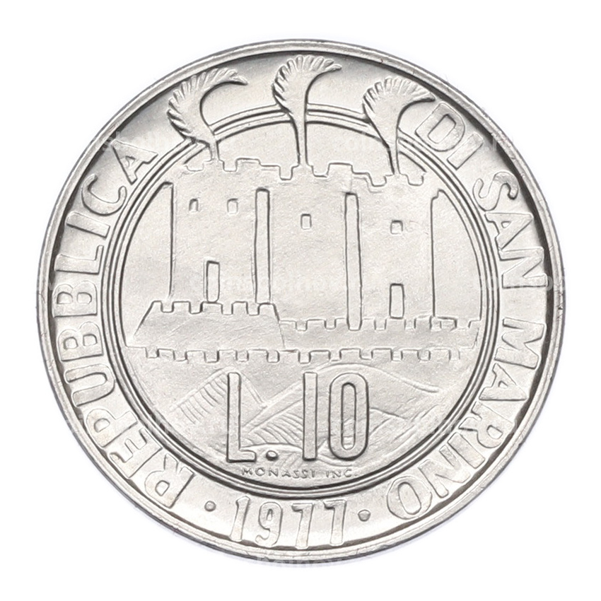 Монета 10 лир 1977 года Сан-Марино (вид 2)