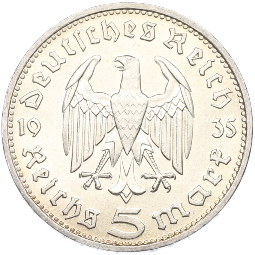 Монета 5 рейхсмарок 1935 года D Германия