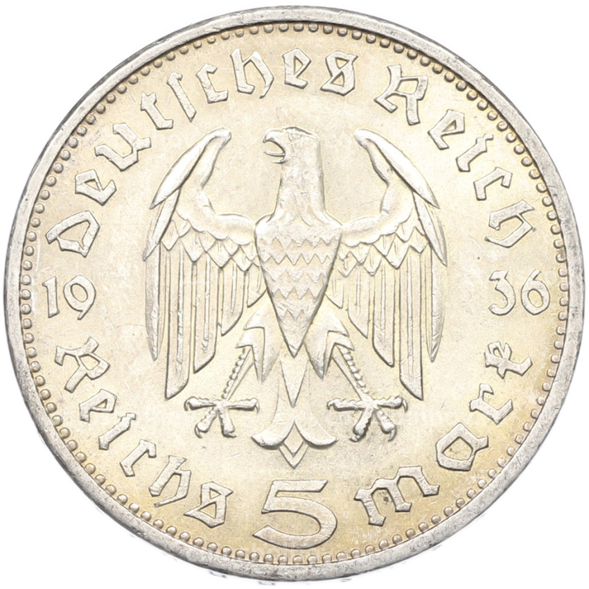 Монета 5 рейхсмарок 1936 года A Германия
