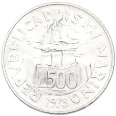 Монета 500 лир 1978 года Сан-Марино (реверс)