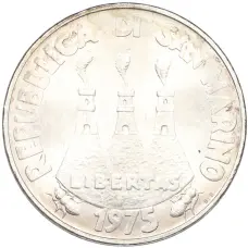 Монета 500 лир 1975 года Сан-Марино (реверс)