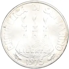 Монета 500 лир 1975 года Сан-Марино (реверс)