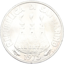 Монета 500 лир 1975 года Сан-Марино (реверс)