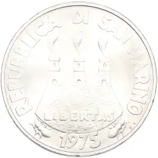 Монета 500 лир 1975 года Сан-Марино (реверс)