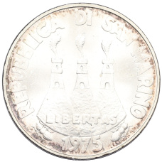 Монета 500 лир 1975 года Сан-Марино (реверс)