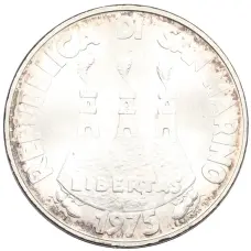 Монета 500 лир 1975 года Сан-Марино (реверс)