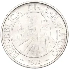 Монета 500 лир 1974 года Сан-Марино (реверс)