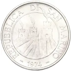 Монета 500 лир 1974 года Сан-Марино (реверс)