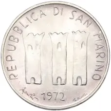 Монета 500 лир 1972 года Сан-Марино (реверс)