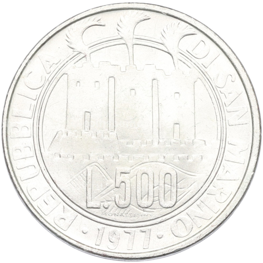Монета 500 лир 1977 года Сан-Марино «Экология» (вид 2)
