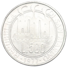 Монета 500 лир 1977 года Сан-Марино «Экология» (реверс)