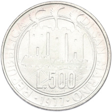 Монета 500 лир 1977 года Сан-Марино «Экология» (реверс)