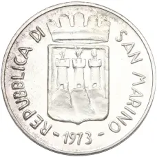 Монета 500 лир 1973 года Сан-Марино (реверс)